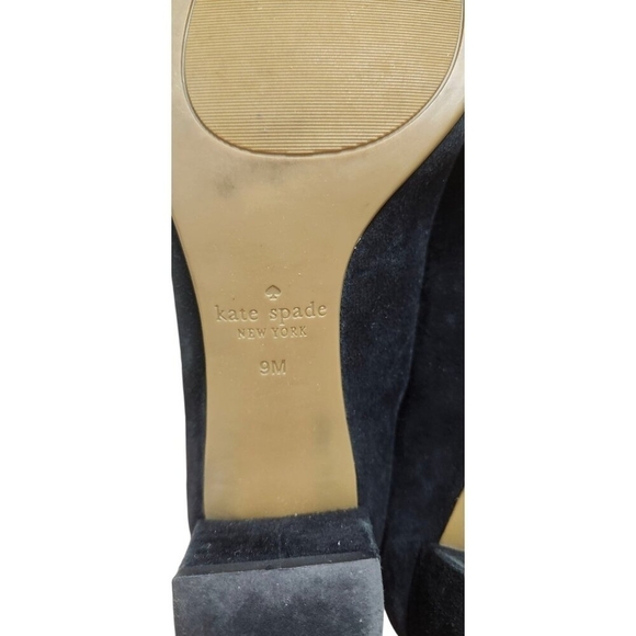 kate spade new york Women's Yasmin Scalloped Block Heel Pumps Suede Size 9 M - Picture 10 of 10